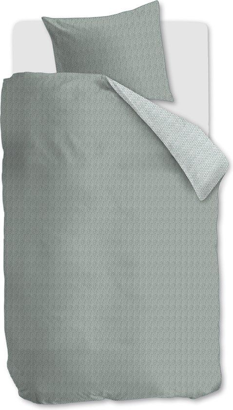 Riviera Maison Twisted dekbedovertrek - Eenpersoons - 140x200/220 - Grijsgroen