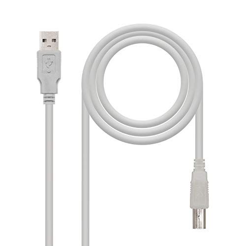 NanoCable 10.01.0103 USB 2.0-kabel voor printer, type A/M-B/M, stekker naar stekker, beige, 1,8 m