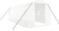 vidaXL Tuinkas met stalen frame, wit, 12 m², 6x2x2 m