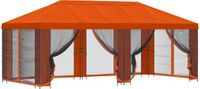 vidaXL Tuinpaviljoen met zijwanden, 6 x 3 meter, oranje
