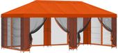 vidaXL Tuinpaviljoen met zijwanden, 6 x 3 meter, oranje