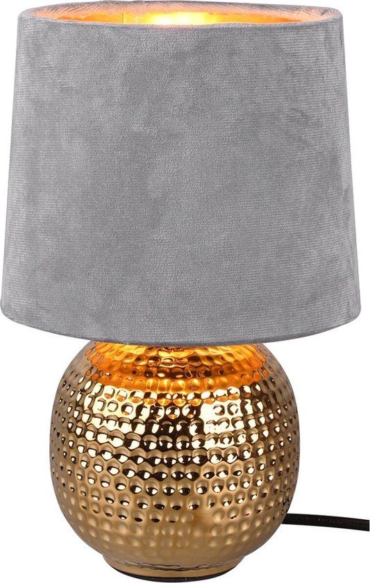 BES LED Trion Sofia LED Tafellamp - E14 - Rond - Mat Grijs - Keramiek