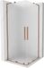 Mexen Velar L Duo schuifbare douchecabine 90 x 90 cm, matglas, geborsteld koper