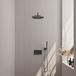 Brauer Gunmetal Edition Thermostatische doucheset Inbouw - Hoofddouche 30 cm - Gebogen Wandarm - Met Drukknoppen - Handdouche Staaf - Doucheslang