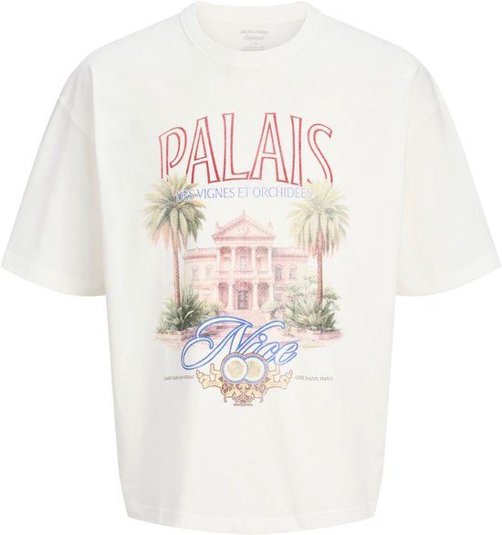 Jack & Jones T-shirt met ronde hals en korte mouwen voor heren, maat M, wit