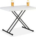 Merkloos / Sans marque Relaxdays Campingtafel - Inklapbaar - 3 Hoogtes - Kunststof & Staal - 2 Personen - Wit