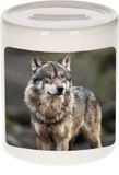 Bellatio Decorations Shoppartners Bv Dieren wolf foto spaarpot 9 cm