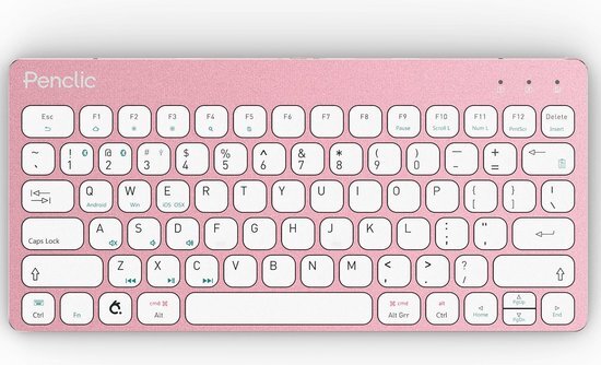 Penclic KB3 compact PC/Tablet keyboard wired/bluetooth Roze kleurig toetsenbord