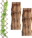 Relaxdays Plantenklimrek set van 3 - uitschuifbaar - 180 cm - dennenhout - bruin