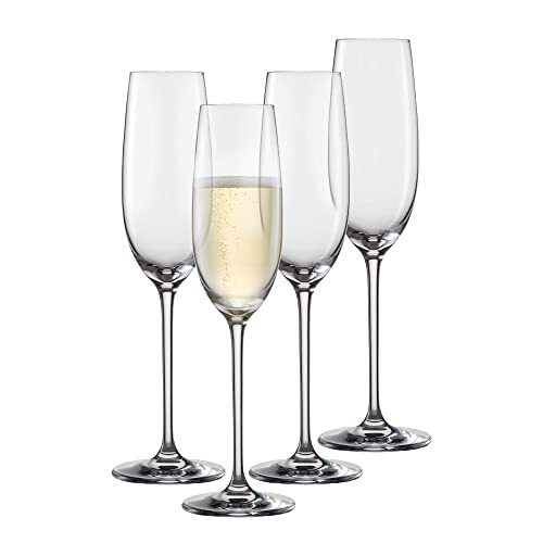 Schott Zwiesel Champagneglas Vinos (set van 4), sierlijke champagneglazen met mousseerpunt, vaatwasmachinebestendige Tritan-kristalglazen, Made in Germany (artikelnummer 130010)
