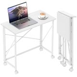 HOMCOM Schrijfbureau-MDF, Staal-80L x 40B x 75H cm-Wit