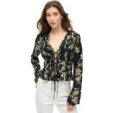 Superdry - Geweven top met plooien en 70s mouwen - Dames - Tops