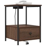 vidaXL Table de chevet - Chêne brun - 42 x 41 x 56 cm