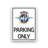 4R Quattroerre.it Parking Only bord voor MV Agusta, bord voor garage, werkplaats, doos, Made in Italy, officieel gelicentieerd product, 28 x 40 cm (wit)