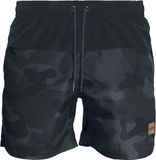 Urban Classics Block Swim Heren Zwembroek - donkercamouflage/zwart - XL