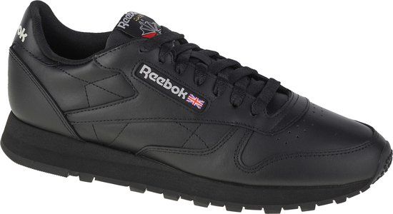 Reebok Classic Leather CL LTHR - Black Leather Sneakers - Unisex - Size EU 44.5