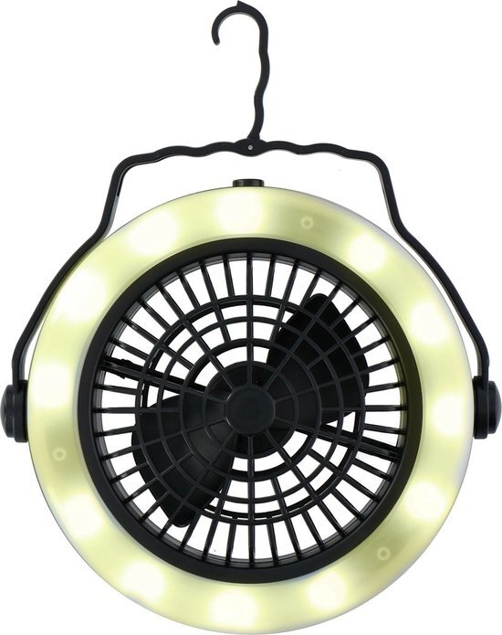 Grundig camping lamp en ventilator - 2-in-1 - 3x aa (exclusief) - weatherproof - warm wit licht