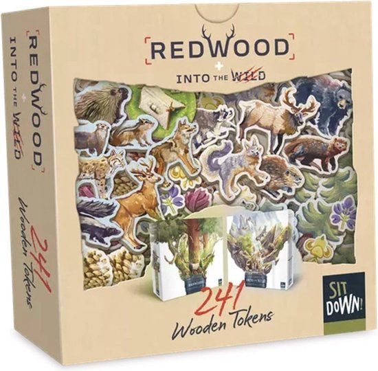 Sit-Down! - Redwood Uitbreiding - 241 Wooden Tokens - Geronimo Games - 02369 - Strategisch spel - Hout - 10+