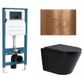 QeramiQ Dely Toiletset - Inbouwreservoir - Zitting - Bedieningsplaat - Mat Zwart
