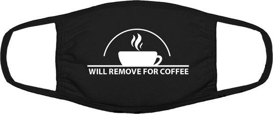 Koffie mondkapje | Zwart | Katoen | Herbruikbaar