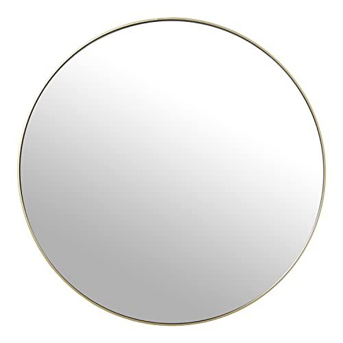 DRW Ronde wandspiegel - Metaal/MDF - Goudkleurig - 80 x 1,5 cm