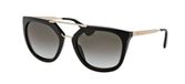 Prada Spr 13qs Lunettes de Soleil Femme Noir Géométrique Gris 54mm