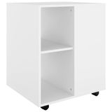 VidaXL Rolkast 60x53x72 cm bewerkt hout wit