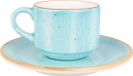 Bonna Aura Aqua - Tasse à expresso & soucoupe - 80 cc - Porcelaine - set de 6
