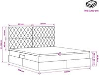 vidaXL Bed met opbergruimte en matras Donkergrijs 160 x 200 cm Fluweel