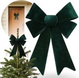 sarcia.eu VICREG SPÓŁKA Z OGRANICZONĄ ODPOWIEDZIALNOŚCIĄ Groene, suède, KERSTSTRIK, feestelijke decoratie, DECORATIE voor de deur 23x38 cm