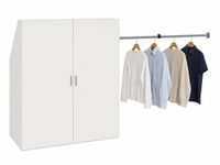 VCM Kleiderschrank für Dachschräge mit Kleiderstange & Stauraum Schrank für Schlafzimmer Dachboden - Dacho L