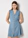 Apricot Mini-jurk met ruches en knoopsluiting