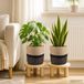 Maison Exclusive - Coffret de 2 pots de fleurs, couleurs nature et noir, diamètre 28 x 28 cm