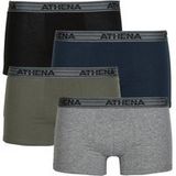 ATHENA Sport Lh31 boxershorts voor heren (1 stuk), marineblauw/China grijs/kaki/zwart, XXL