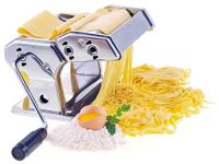 Unyqoos® Machine à pâtes manuelle – Acier inoxydable, 9 positions pour l'épaisseur de la pâte, avec coupe-spaghetti pour pâtes fraîches (spaghetti, lasagne, tagliatelle, fettuccine)