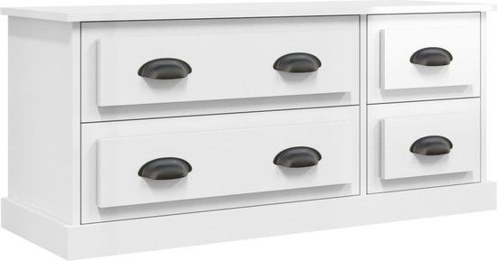 vidaXL Tv-meubel 100x35,5x45 cm bewerkt hout hoogglans wit