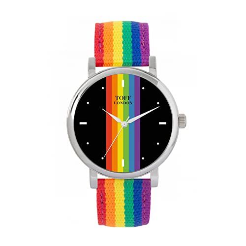 Toff London Pride Lineaire zwarte wapenstokken Horloge - 5059656938958