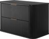 3xE living meuble suspendu 80,4 cm, noir, poignée dorée