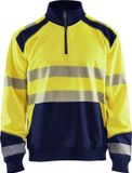 Blåkläder Sweatshirt halve rits High Vis 3556-2528 - High Vis Geel/Marineblauw - XXL