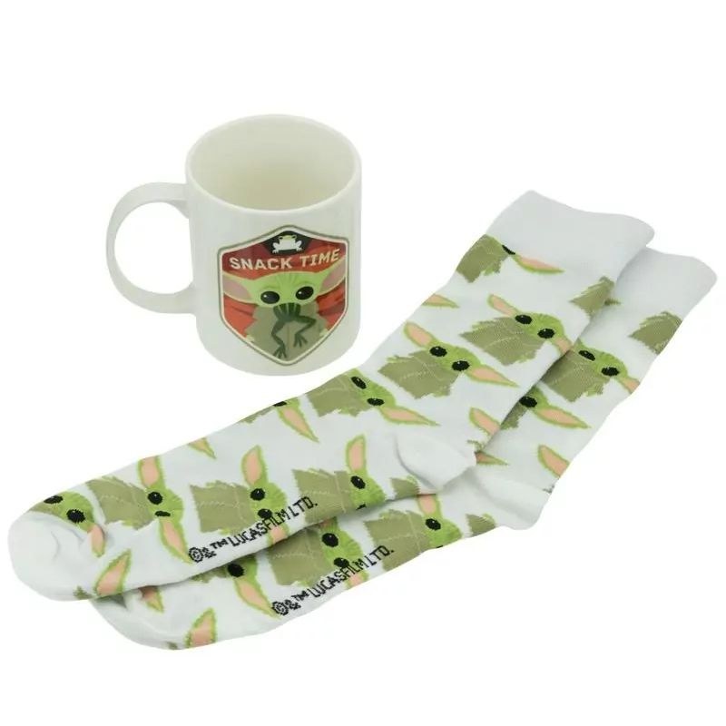 Paladone Star Wars The Mandalorian - The Child Mug and Socks Set - Ceramic - 350 ml - Green, Multicolour, White