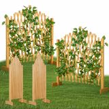 GARDEBRUK Trellis Uitschuifbaar Set van 2 Houten Tuinhek 200x107 cm Bruin