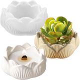 Unyqoos® Moule en silicone pour bougeoirs et boîtes à bijoux lotus en 3D