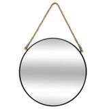 Ronde spiegel met touw, van metaal, D. 55 cm