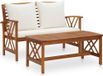 Acaciahout 2-delige Loungeset met kussens