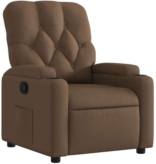 vidaXL Fauteuil verstelbaar stof bruin