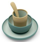 Jollein Toddler Dinner Set - Green Silicone - 0.5-4 Years
