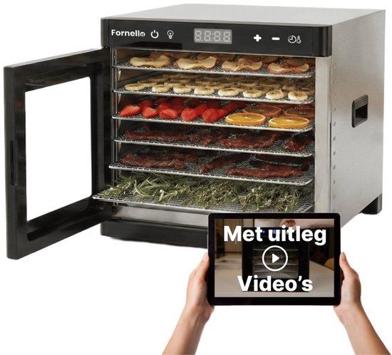 Fornello Voedseldroger FD-06DG-L - RVS/Zwart - 650W