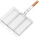 Maestro Grillrooster met afsluitbaar houten handvat (staal, 40x30cm)