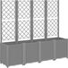 vidaXL Plantenbak met latwerk 160x40x140 cm polypropeen lichtgrijs