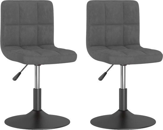 vidaXL Eetkamerstoelen draaibaar 2 stuks fluweel donkergrijs